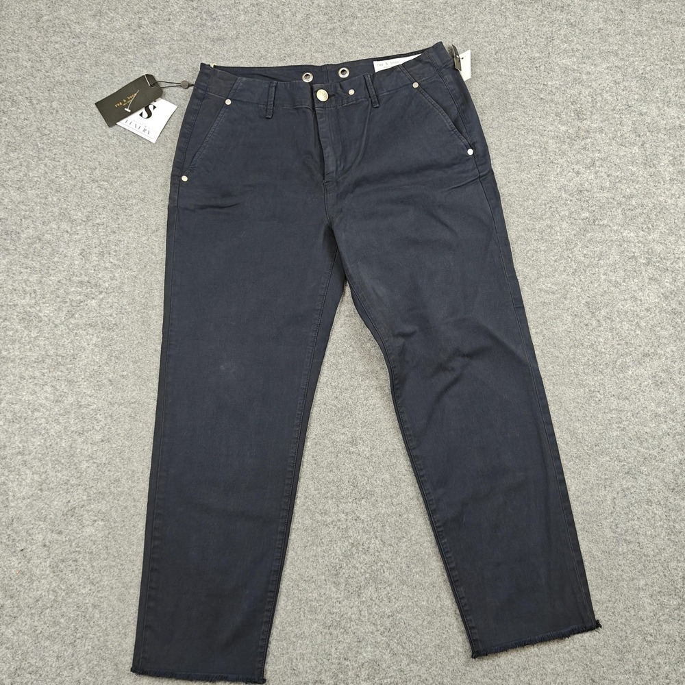 Rag & Bone Pants Womens 29 Navy Buckley Chino Crop Tapered Canvas Stretch New‎